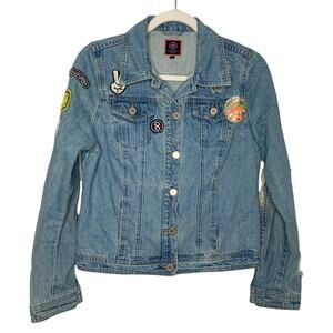 Boom Boom Jeans 90s y2k boho distressed button front denim jean jacket Medium